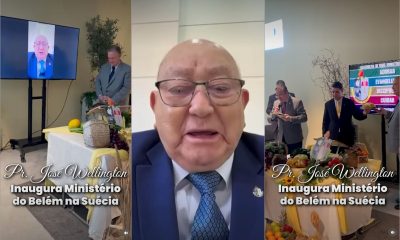 José Wellington emocionado em inauguração da AD Belém na Suécia