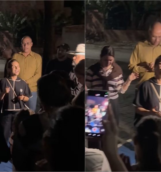 Chuva adia show, mas Aline Barros canta de improviso