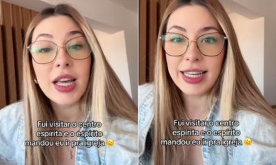 Influenciadora vai a centro espírita e entidade manda de volta à igreja