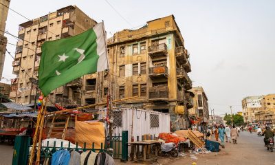 Bandeira do Paquistão em Carachi