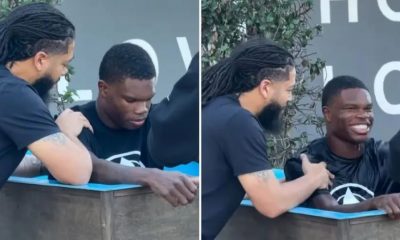 Antes de jogo, estrela da NFL é batizado nas águas