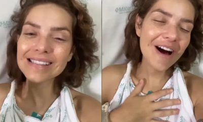 Após nova cirurgia, Camila Campos louva no hospital