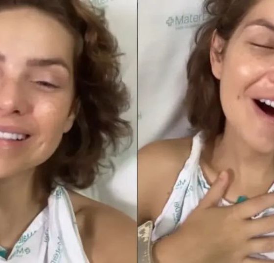 Após nova cirurgia, Camila Campos louva no hospital