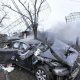 Carro destruído na Ucrânia