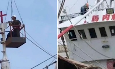 Comunistas em barcos cristãos na China