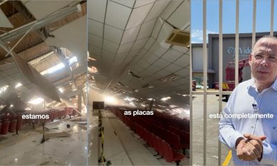 Obra para instalar energia solar faz teto da Igreja Videira desabar