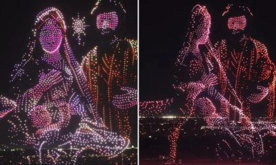 Show com 5 mil drones representa o nascimento de Jesus