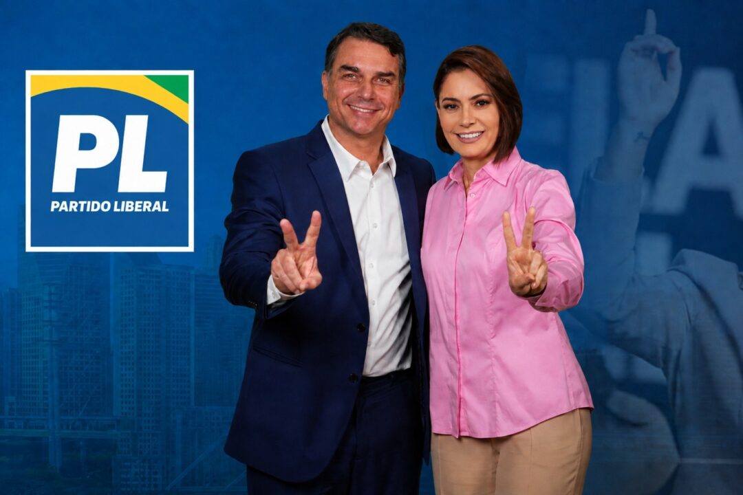 Flávio e Michelle Bolsonaro retomam aliança em gravação conjunta; Veja