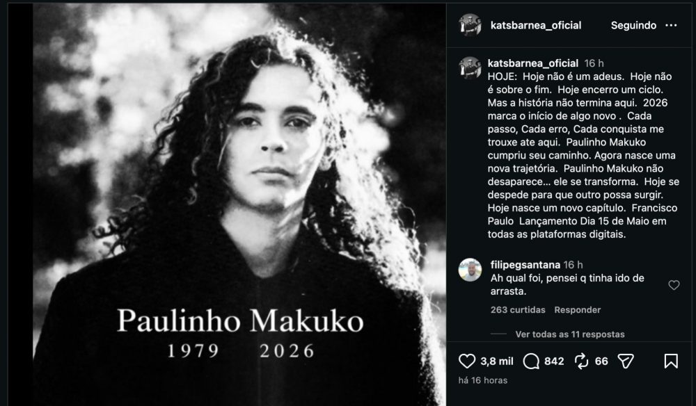 Katsbarnea sugere morte de Makuko e recebe enxurrada de críticas