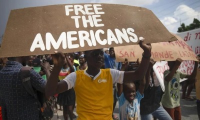 manifestação para libertar missionários no Haiti