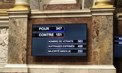 Placar na Assembleia Legislativa da França