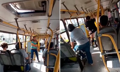 Pregador sendo agredido no ônibus