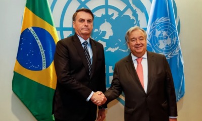 Presidente Jair Bolsonaro e António Guterres, Secretário-Geral da ONU