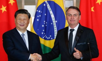 Presidente Jair Bolsonaro e o ditador Xi Jinping