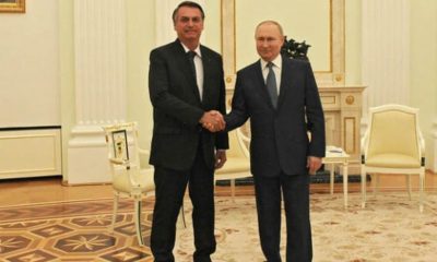 Presidentes Jair Bolsonaro e Vladimir Putin