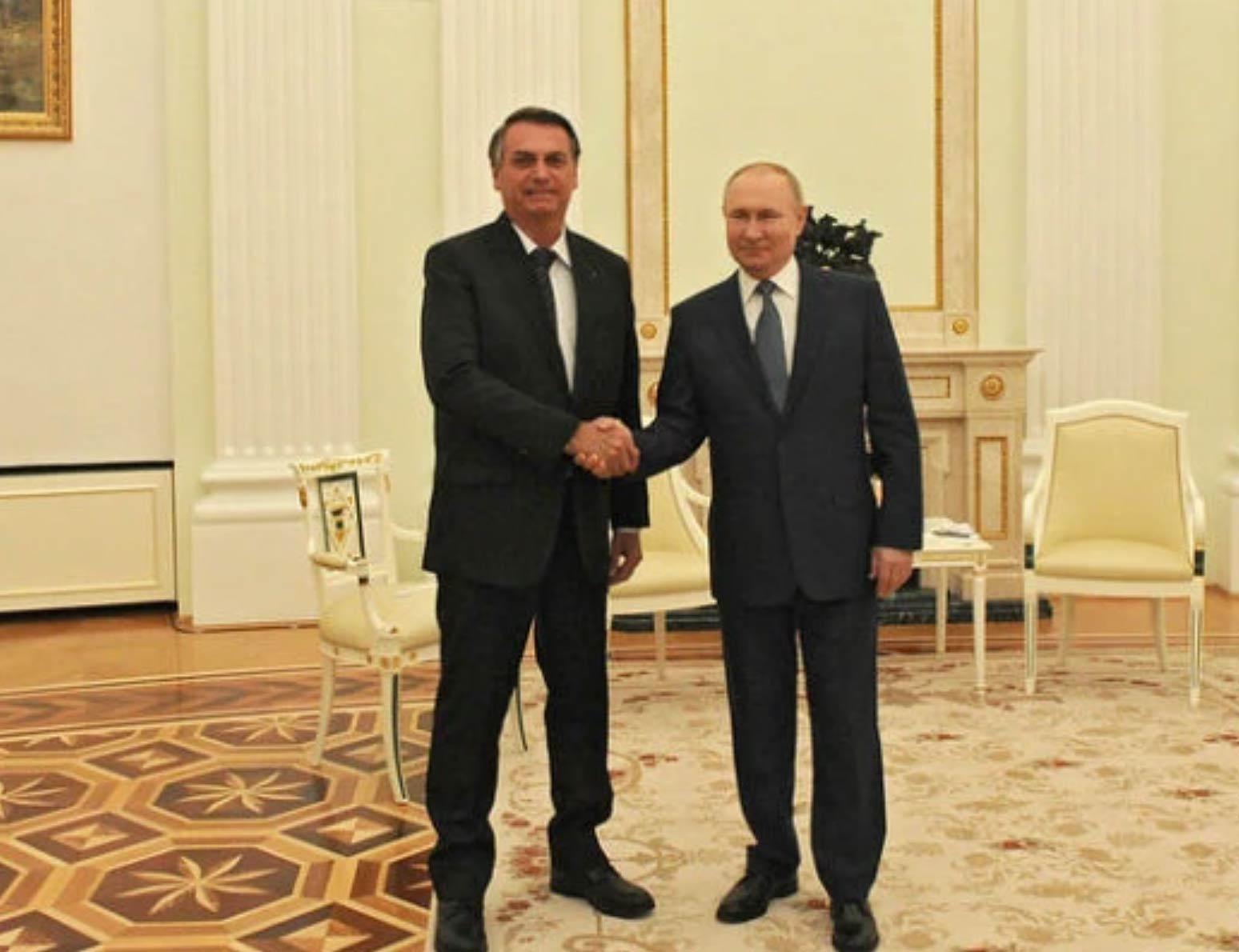 Presidentes Jair Bolsonaro e Vladimir Putin