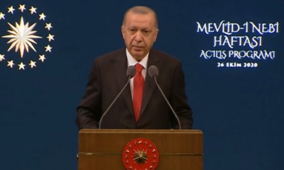 Recep Tayyip Erdogan durante coletiva