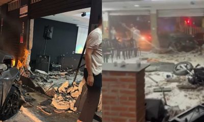 Colisão de carro em igreja termina com a conversão do suspeito que estava em fuga