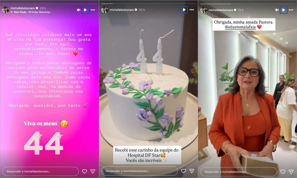 Michelle vai a culto agradecer por aniversário e pede orações pelo marido