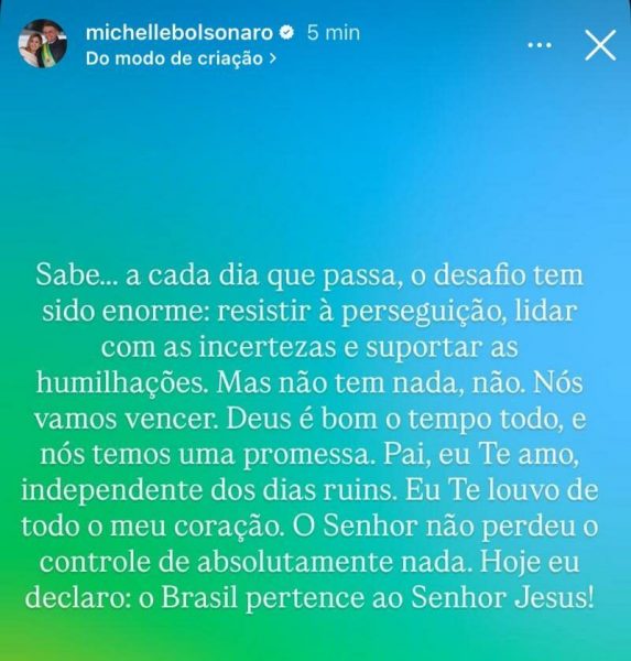 Michelle reage após ordem de Moraes reforçar vigilância sobre Bolsonaro