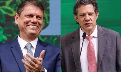 Pesquisa aponta vitória de Tarcísio sobre Haddad em SP