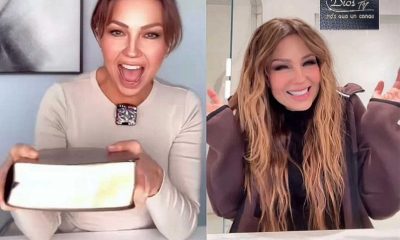 Thalía evangeliza e distribui 500 Bíblias a fãs: ‘Desejo que Deus colocou no meu coração’