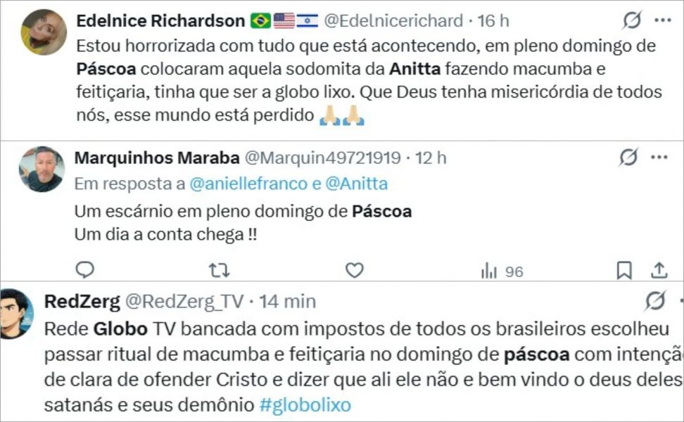 Globo exibe alusão ao candomblé com Anitta na Páscoa